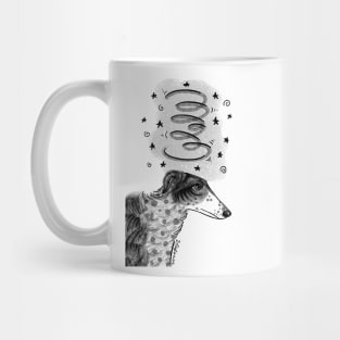 Dizzy Zoomies Borzoi ink dark design Mug